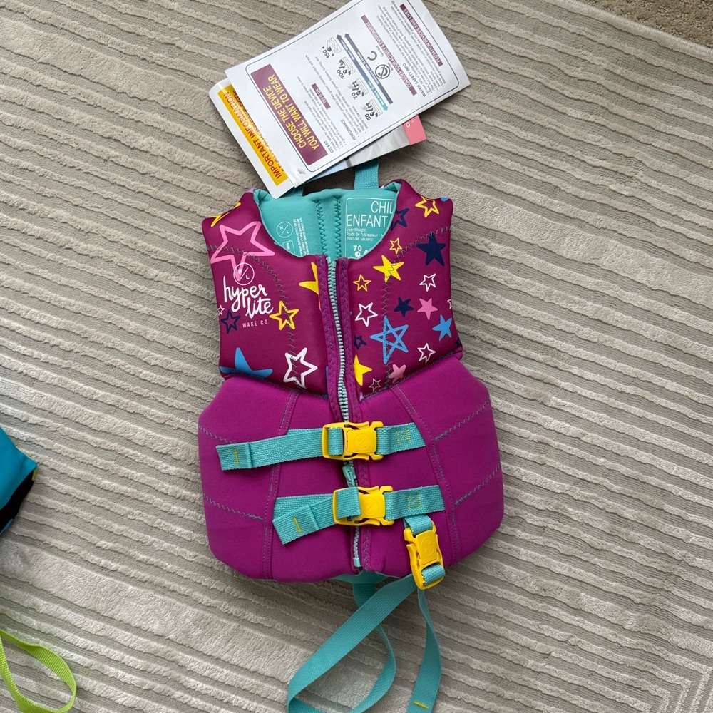 NWT Hyperlite Girls Kids Youth Toddler Child Life Jacket 15kg-25kg / 33lb-55lb